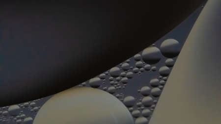 Oil drops on the water surface. 3d rendering, 3d illustration.