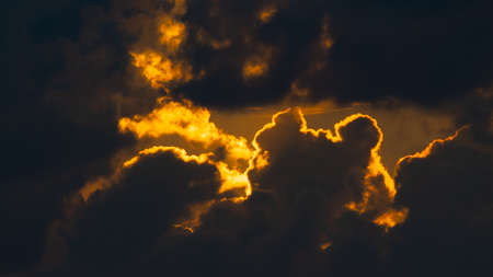 Beautiful clouds in the sky at sunset. Dramatic sky.の写真素材