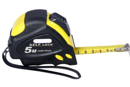 tape measure isolated on white backgroundの写真素材