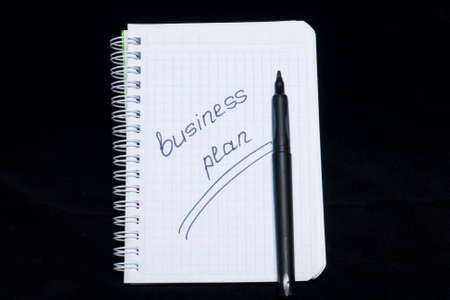 notebook on black backgroundの写真素材