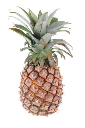 Ripe tasty pineapple isolated on white background                               の写真素材