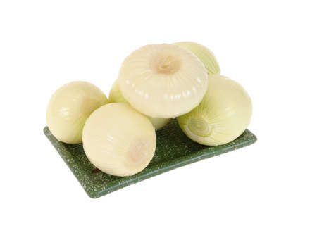 the cleared onions isolated on white background                               の写真素材