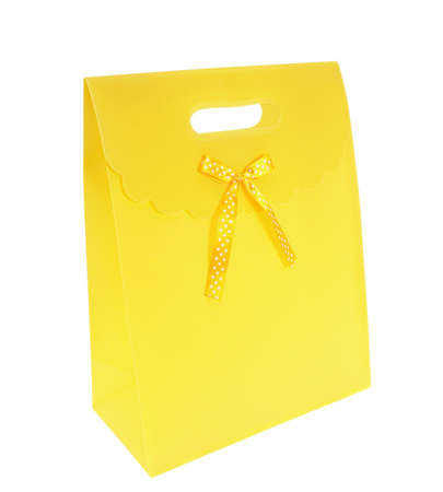 the yellow package isolated on white background                                        の写真素材