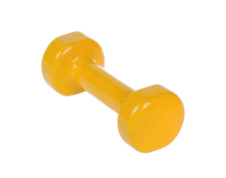 dumbbells, simulator for occupation by sport isolated on white backgroundの写真素材