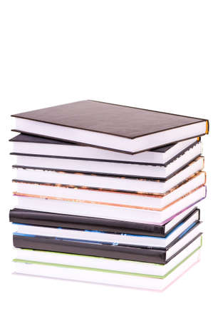 stack books isolated on white backgroundの写真素材