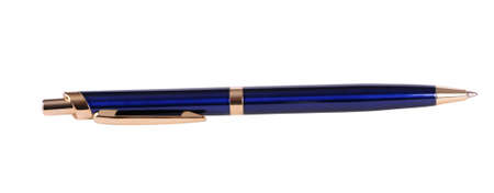 blue pen isolated on white backgroundの写真素材