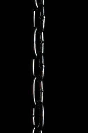 silver chain isolated on black backgroundの写真素材