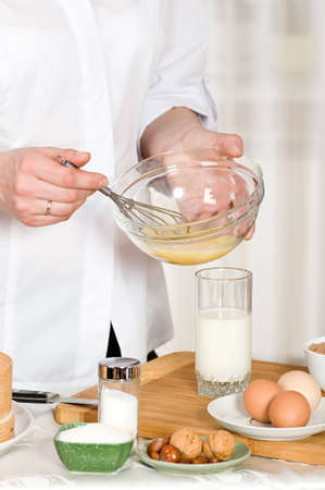 Preparation of food from eggsの写真素材