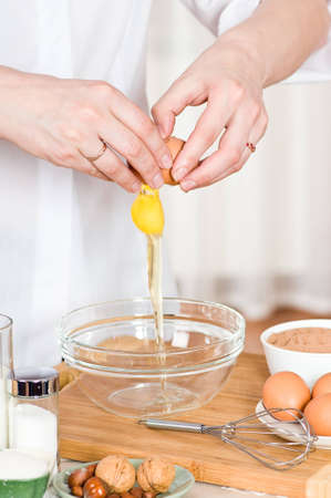 Preparation of food from eggsの写真素材