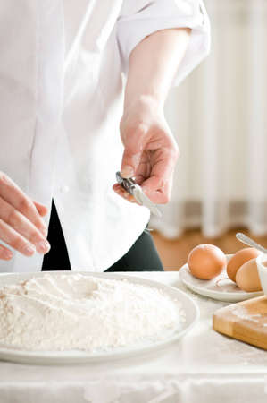 Preparation of food from eggs and other ingredients