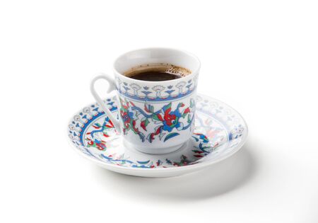 Traditional Turkish Coffee isolated on white.の写真素材