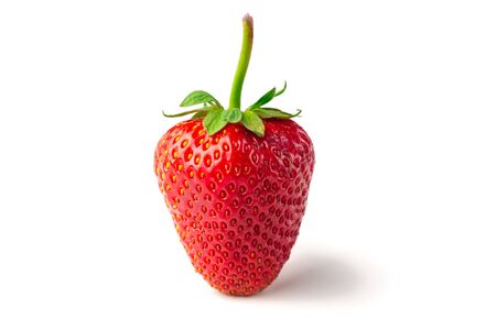 Strawberries isolated on white background. Ripe fresh strawberry Clipping Path. Professional studio macro shootingの写真素材