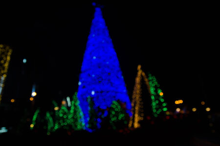 defocus abstract bokeh background on christmas festivalの写真素材