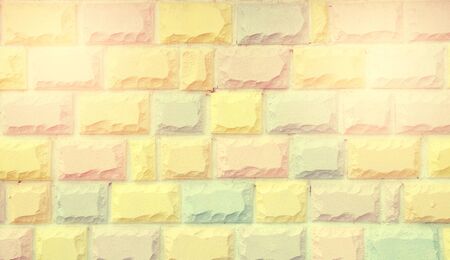 color vintage pastel brickwallの写真素材