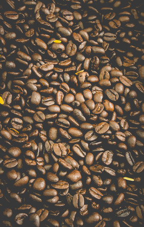 Brown coffee beans, close-up of coffee beansの写真素材