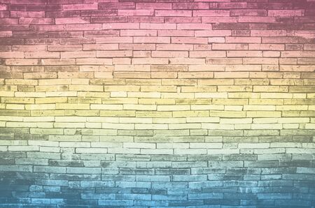 color vintage pastel brickwallの写真素材