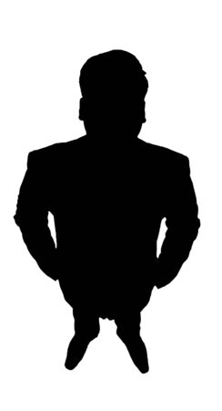 silhouettes business man on white backgroundの写真素材