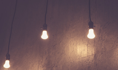 modern light bulb on vintage filter colorの写真素材