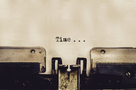 close up of typewriter vintage retro styled, inscription Timeの写真素材
