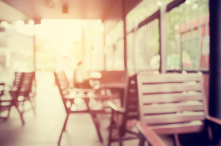 blurred outdoor coffee shop, vintage tone colorの写真素材
