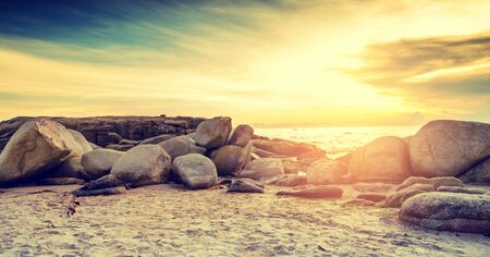 retro styled sea beachの写真素材