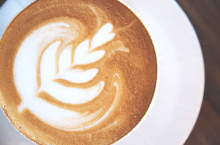 latte art coffee cupの写真素材