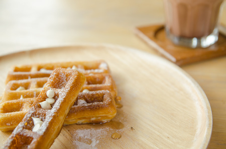 honey waffleの写真素材