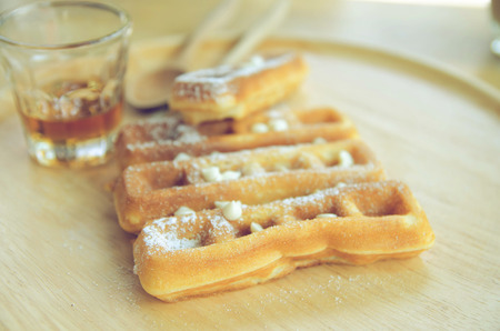 honey waffleの写真素材