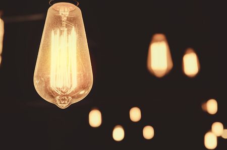 beautiful retro light bulb decor, vintage styleの写真素材