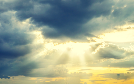 sun rays and cloud background god lightの写真素材