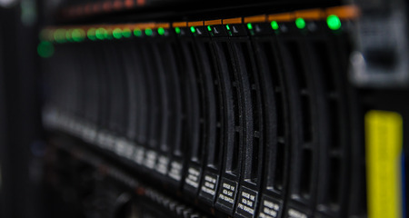 network server in datacenter shallow in dept of fieldの写真素材
