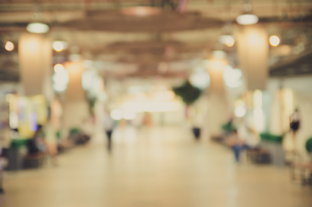 shopping mall blurred background,vintage color tone.の写真素材