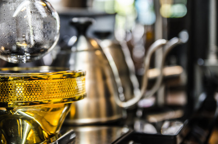 drip coffee maker at coffee cafeの写真素材