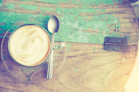 Cup of coffee with beautiful Latte artの写真素材
