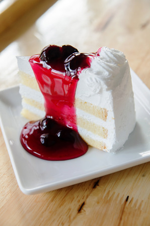 Blueberry cake with Blueberry topping and Blueberry fruitsの写真素材