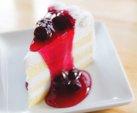Blueberry cake with Blueberry topping and Blueberry fruitsの写真素材