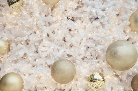 Decorative christmas background , christmas bell on white treeの写真素材