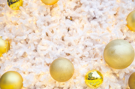 Decorative christmas background , christmas bell on white treeの写真素材