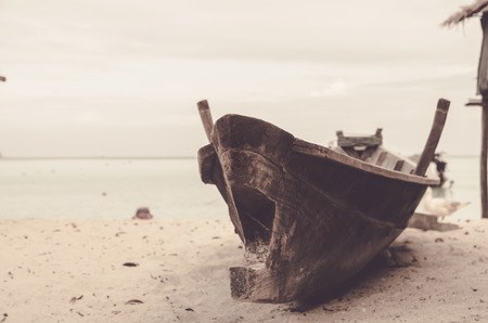 The boat of Mo Gan community in Surin Islandの写真素材