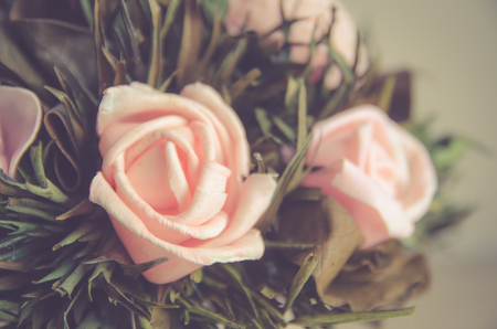vintage flower in flower pot process in vintage toneの写真素材
