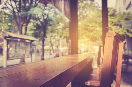 Blurred background made with Vintage Tones,Coffee shop blur background with bokehの写真素材