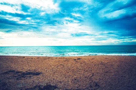 blue sea and clouds on skyの写真素材