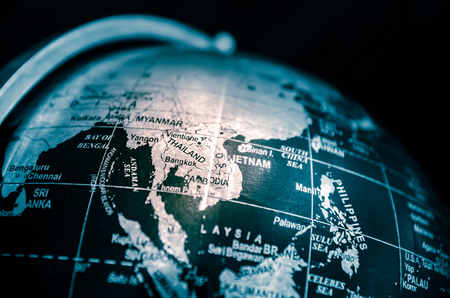 Globe. (map, globe, travel) low key tone process