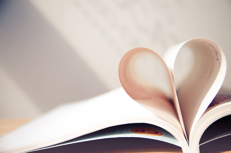 Pages of a book forming the shape of the heart. (love) ,velantineの写真素材