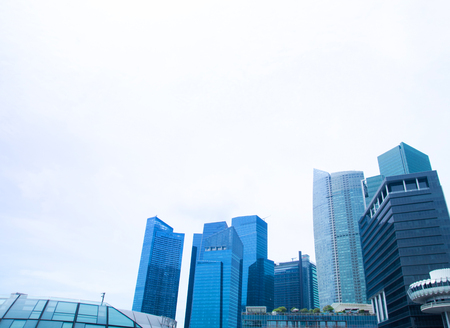 Modern business skyscrapers, high-rise buildings, architecture raising to the sky, sun. Concepts of financial, economics, future etc.のeditorial素材