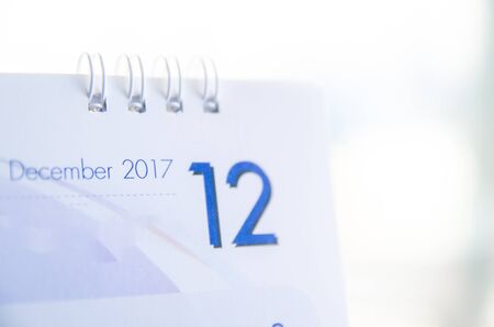 december 2017 calender on white backgroundの写真素材