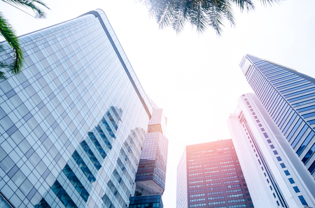 modern business center , central business district landscape cityscape  with sunny beautiful sky.の写真素材