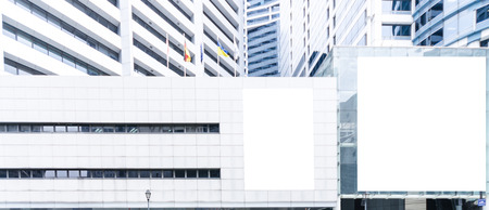 Blank big billboard at office building. steel wall ,glass wall の写真素材