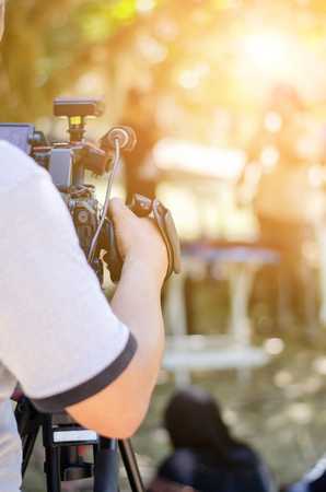 back side of  cameraman in workの写真素材