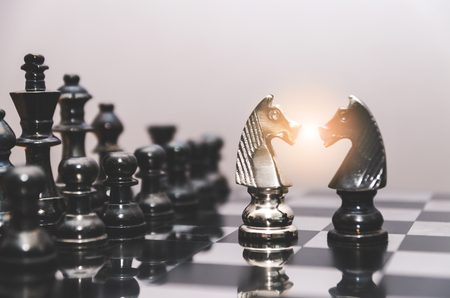 chess board game strategy, business success conceptの写真素材